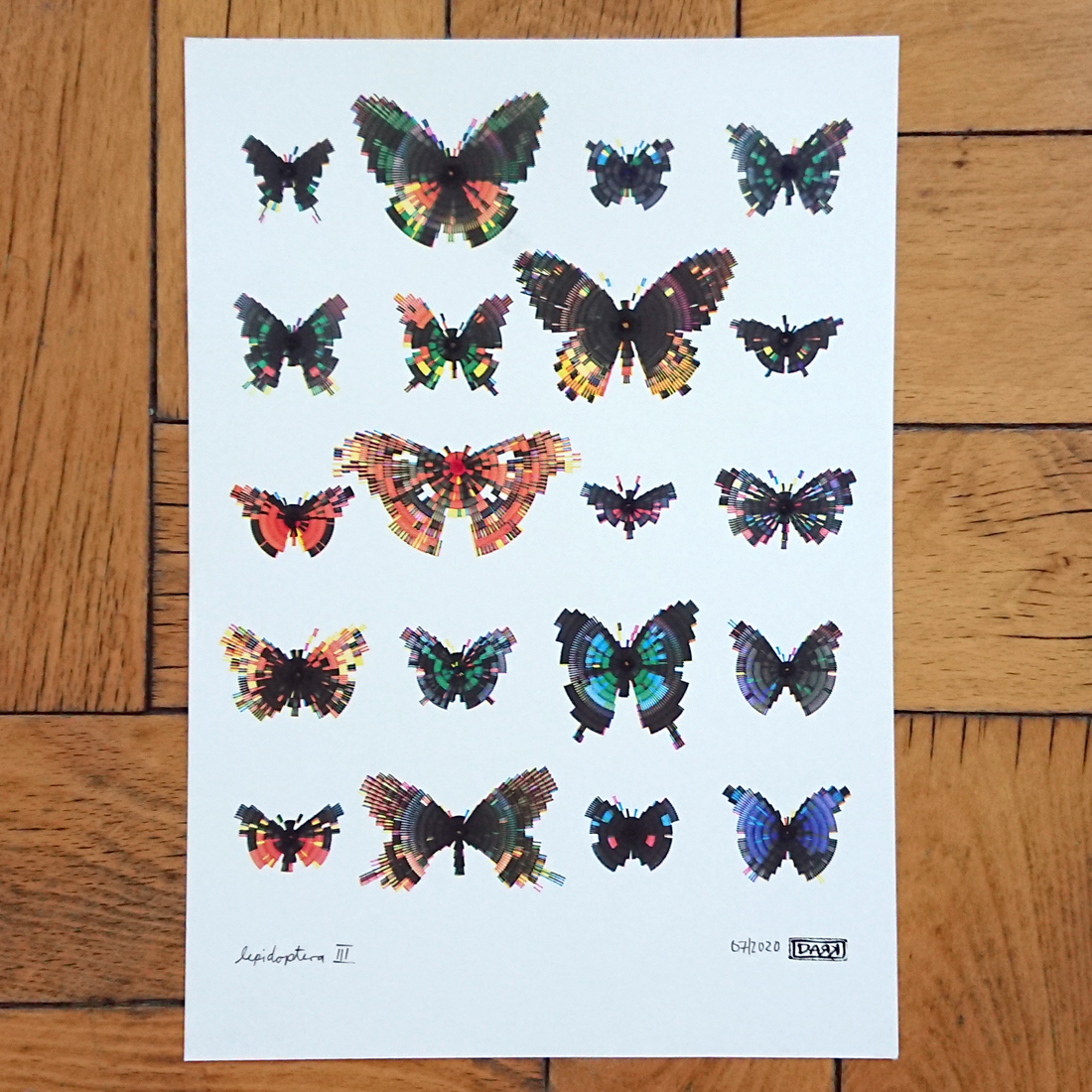 20 tiny butterlies - not to scale